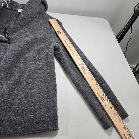 North Style 100% Wool Jacket Sz S Gray Embroidered Full Zip Front - Picture 13 of 14